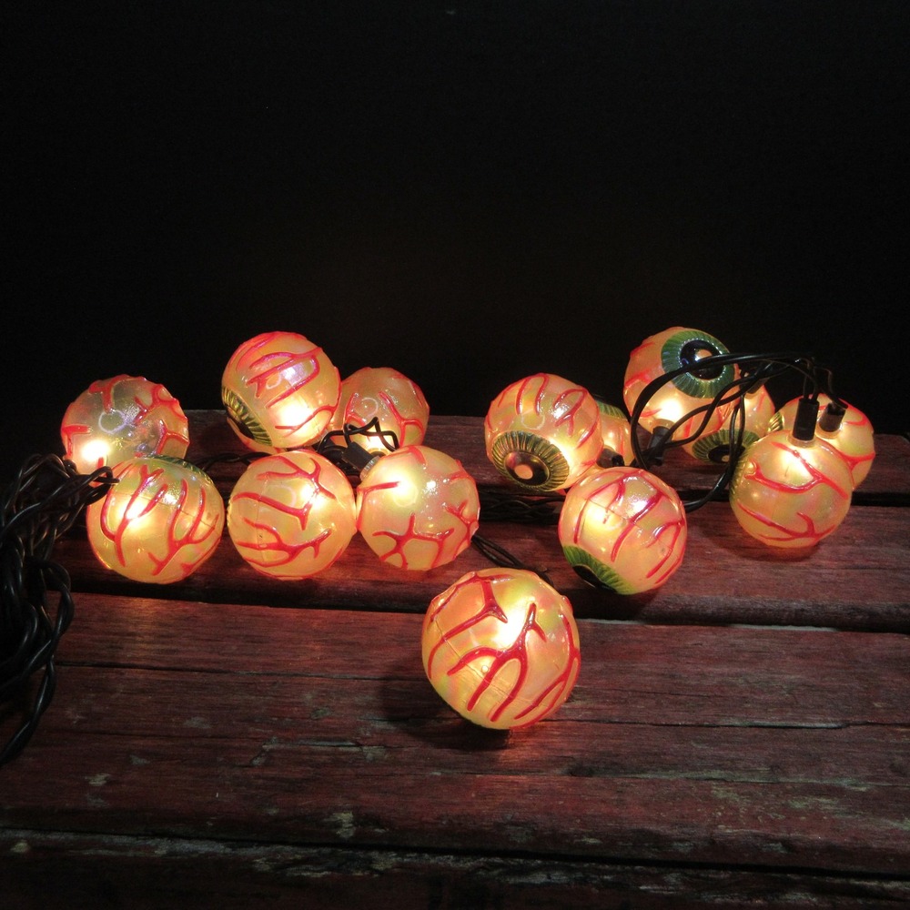 NOMA Iridescent Eyeball 15 Light Icicle-Style Halloween String Lights Indoor